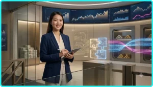 Bàn tay đang thao tác trên laptop có màn hình hiển thị cảnh báo lỗi truy cập website