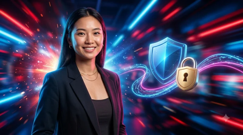 Minh họa cảnh báo về các mối đe dọa mạng trực tuyến và tầm quan trọng của quyền riêng tư số.