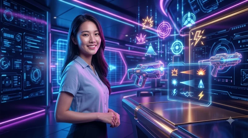 Minh họa tiêu chí so sánh sát thương, tốc độ và chi phí khi chọn vũ khí bắn cá
