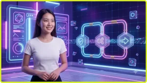 Người chơi trải nghiệm ba cây và liêng tại nền tảng trực tuyến hiện đại với giao diện hologram